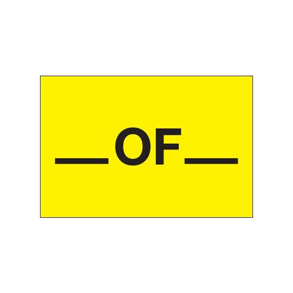 Bsc Preferred 2 x 3'' - ''_ of _'' Fluorescent Yellow Labels DL1612 - main