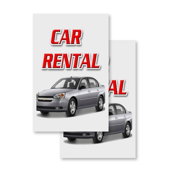 Signmission Car Rental, Vinyl Decals Only 24 Inch x 36 Inch, Vinyl Decal, 2PK DSB-2436-2PACK-Car Rental - main