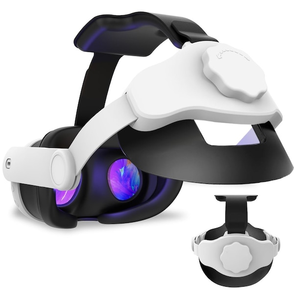 Alpha Digital Meta Quest 3/3S Head Strap Replacement- Comfort Fit, Adjust -White WT2 - main