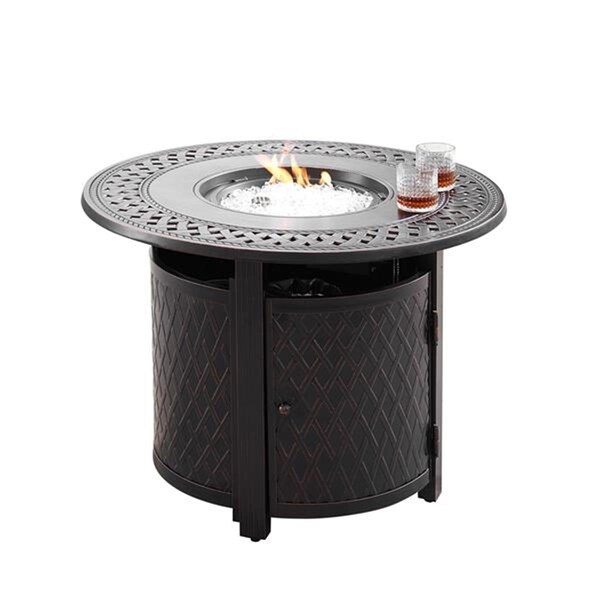 Oakland Living 34 in. Aluminum Outdoor Round Propane Fire Table, Antique Copper RITZ-FPT-AC - main