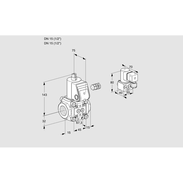 Honeywell Kromschroder VLV ASSY, SOLND, RP15 KS88000852 - main