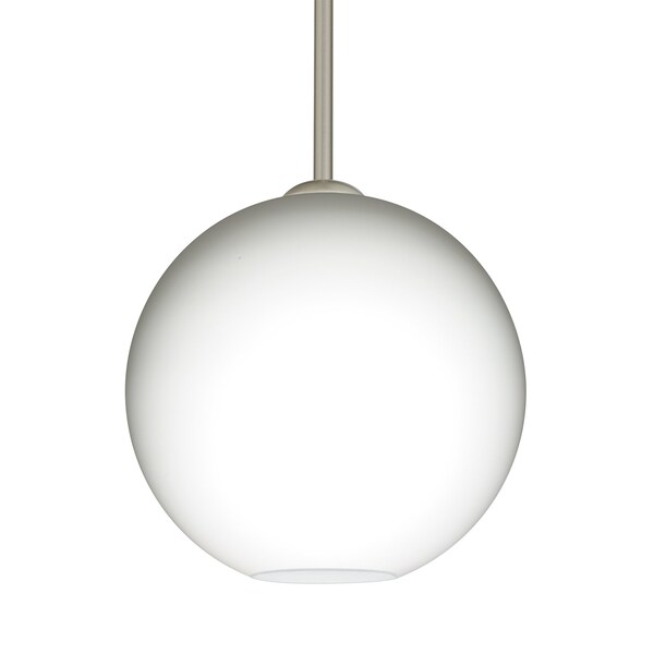 Besa Lighting Coco 8 Pendant, Opal Matte, Satin Nickel Finish, 1x9W LED 1TT-COCO807-LED-SN - main