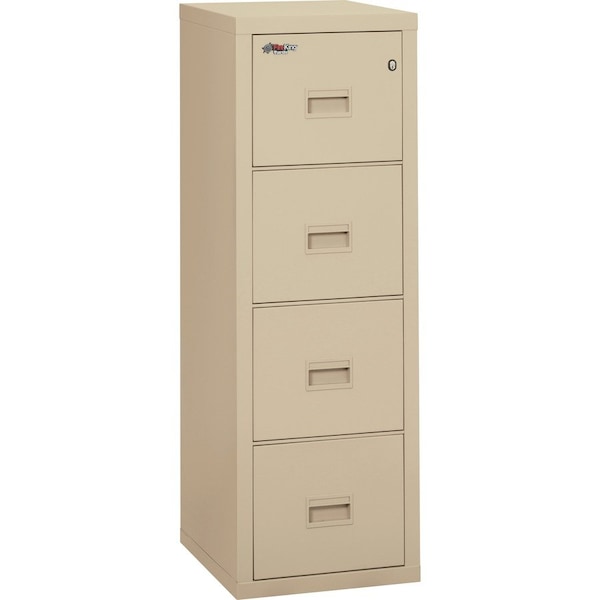 Fire King Fireking Fireproof 4 Drawer Vertical File Cabinet Legal-Letter 17-3/4"Wx22-1/8"Dx52-3/4"H Parchment 4R1822-CPA - main