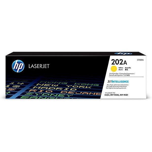 Hp 202A (CF502A) Yellow Original LaserJet Toner Cartridge (1,300 Yield) CF502A - main
