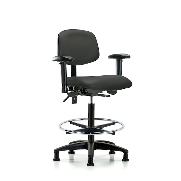 Blue Ridge Ergonomics Chair, Fab, Med Bench, Tilt BF Glides, Blu, 6-Way Adjustable, 26" to 35" Height, Charcoal BR-VHBCH-RG-T0-A1-CF-RG-8605 - main