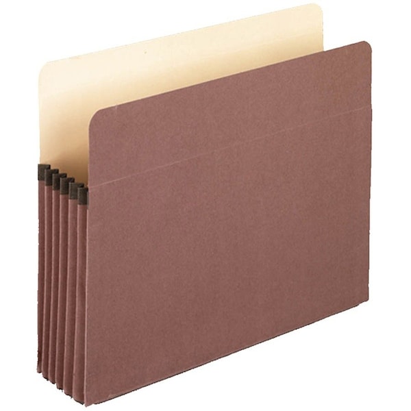 Pendaflex Earthwise 100 Percent Recycled Paper Expansion File Pocket 5 .25 in. Expansion Letter Red Fiber E1534G - main
