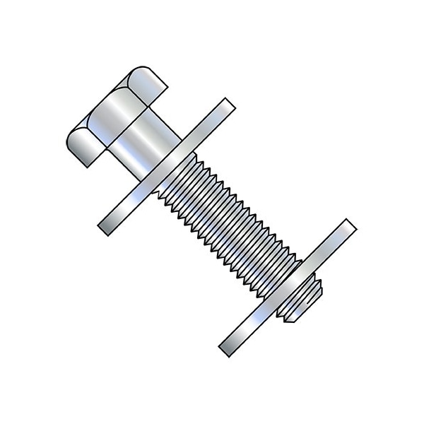 Zoro Select 1/4-20X3 1/2 Hex Joint Draw Bolt Zinc, 250Pk 1456BDH - main
