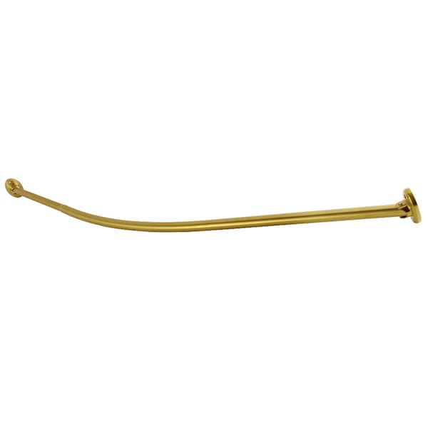 Kingston Brass 72" Stainless Steel Single Curved Shower Curtain Rod, Brushed Brass CC7217 - main