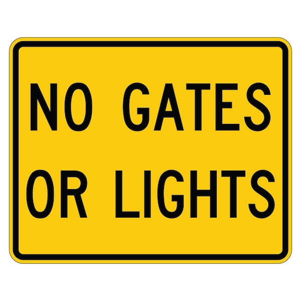 Sign Solutions Usa No Gates Or Lights, 30 in W x Horizontal Rectangle, Aluminum Sign DUS10DYE3024W10-13P - main