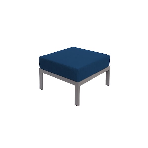 Bfm Seating Belmar Outdoor Ottoman with Sunbrella Cushion, Soft Gray Frame PH6106SG-14066 - main