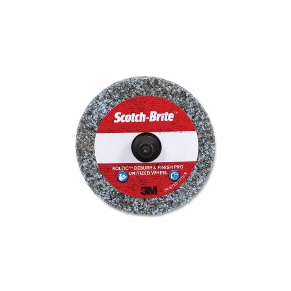 Scotch-Brite Roloc+ Deburr and Finish PRO Unitized Wheel, 2 in dia x 1/4 in Thick, 2S Fine, 22100 RPM, 60PK 405-076308-77231 - main