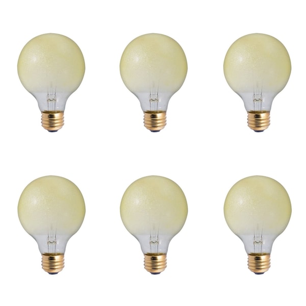 Bulbrite 40W Dimmable Amber Ice G25 Medium E26 Incandescent Bulb, 6PK 861006 - main