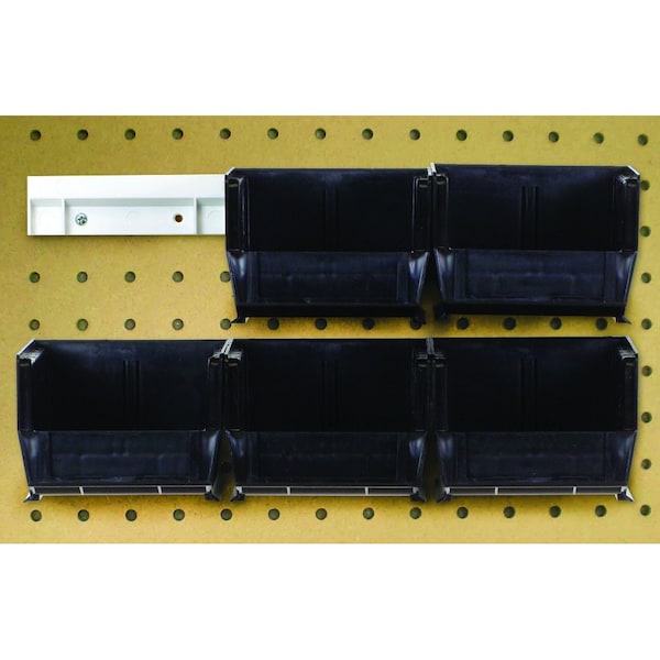 Quantum Storage Systems ULTRA HANGING SYSTEM W/RAILS AND 6 BLACK BINS HNS220BK - main