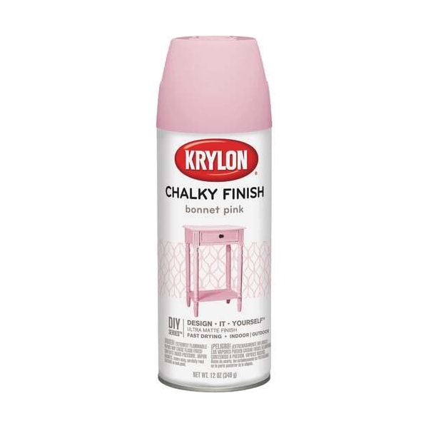 Krylon CHALKY FINISH 12 Oz. Ultra Matte Chalk Spray Paint, Bonnet Pink K04116007 - main