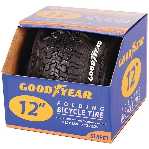 Kent 91050 Bicycle Tire, Folding, Black, For 1212 x 112 to 214 in Rim 91102 - main