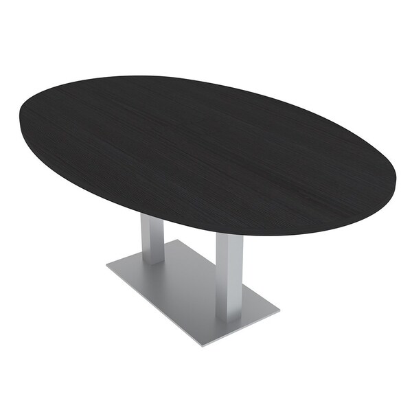 Skutchi Designs Boval Conference Table With Power Unit, 48 in W, 84 in L, Black HAR-BOVL-48X84-DOU-U999ST19-NA - main