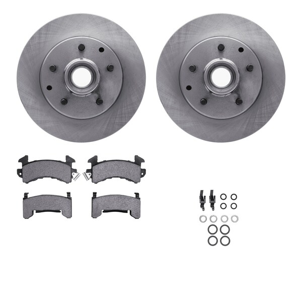 Dynamic Friction Co DFC Brake Rotor- Heavy Duty Brake Pad includes Hardware 6412-48028 - main
