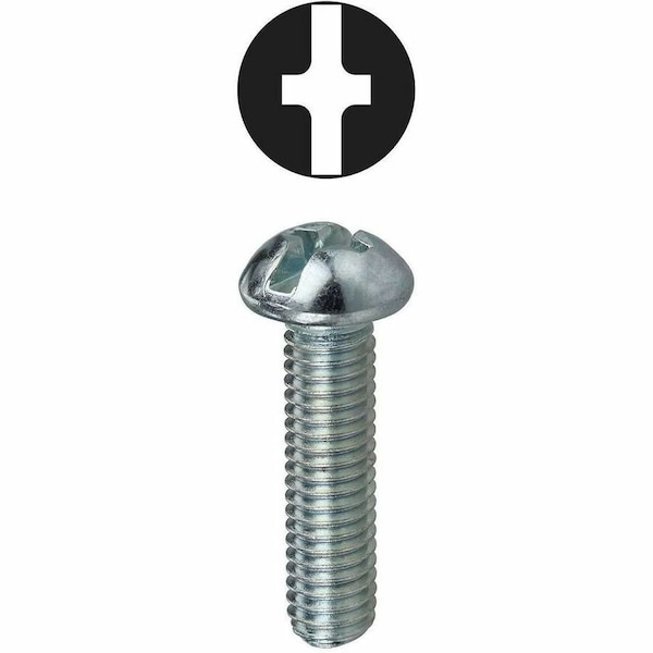 Dottie #6-32 x 1-1/4 in Combination Phillips/Slotted Round Machine Screw, Zinc Plated Carbon Steel, 500 PK RMCT632114 - main