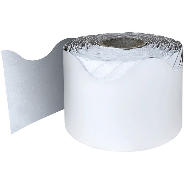 Carson Dellosa White Rolled Scalloped Border, 65 Feet Per Roll, 3PK 108473 - main