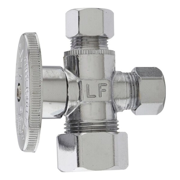 Watts Plumb Pak Stop Valve, 5/8 x 3/8 x 3/8 in Connection, Compression, 400 psi Pressure, Brass Body PP20115LF - main