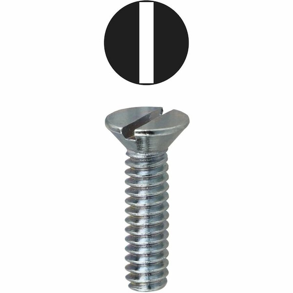 Dottie 1/4"-20 x 1-1/4 in Slotted Flat Machine Screw, Zinc Plated Carbon Steel, 100 PK FM14114 - main