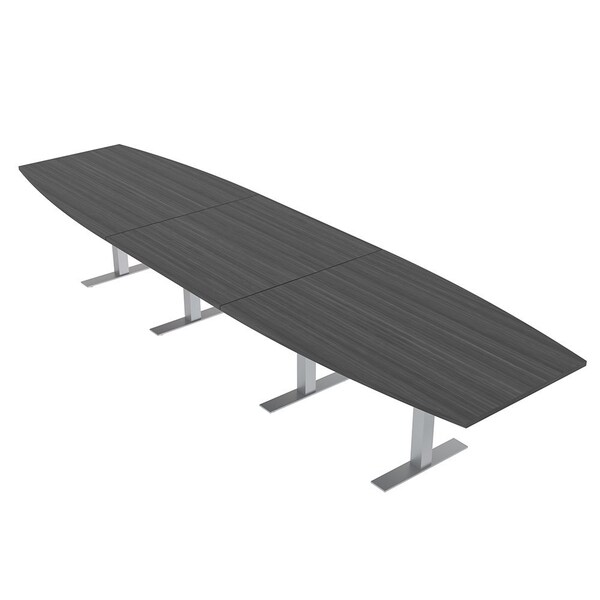 Skutchi Designs 16ft Boat Conference Table With Power | Harmony Series | 16 Person Meeting Room Table HAR-BOT-48X192-T-WA7949-NA - main