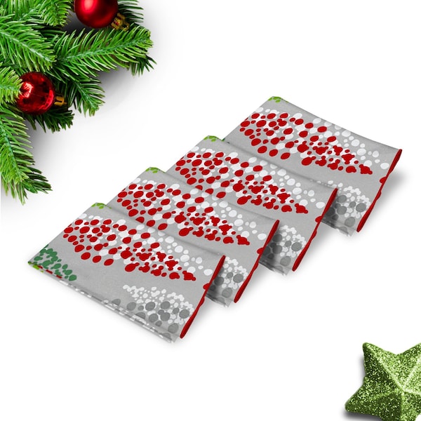 Homeroots Set of Four Green and Red 100% Cotton 21" X 12" Washcloth Set, 4PK 571901 - main