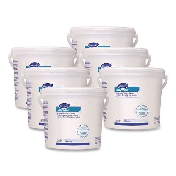 Diversey Easywipe Disposable Wiping Refill, White, 125/Tub, PK6 5831874 - main