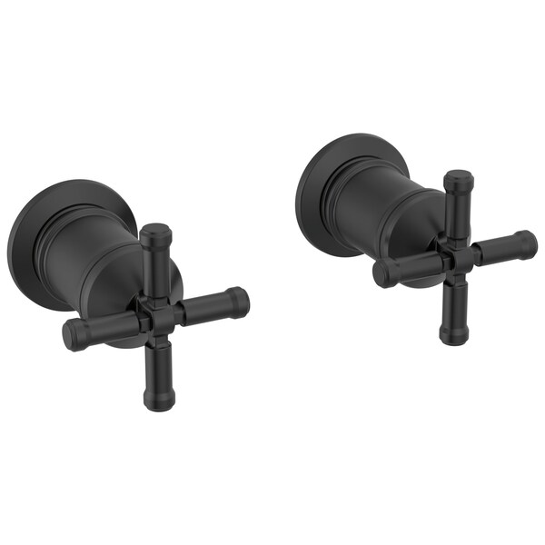 Delta Broderick Wall Mount Tub Filler Handle Kit-Cross In Matte Black H584BL - main