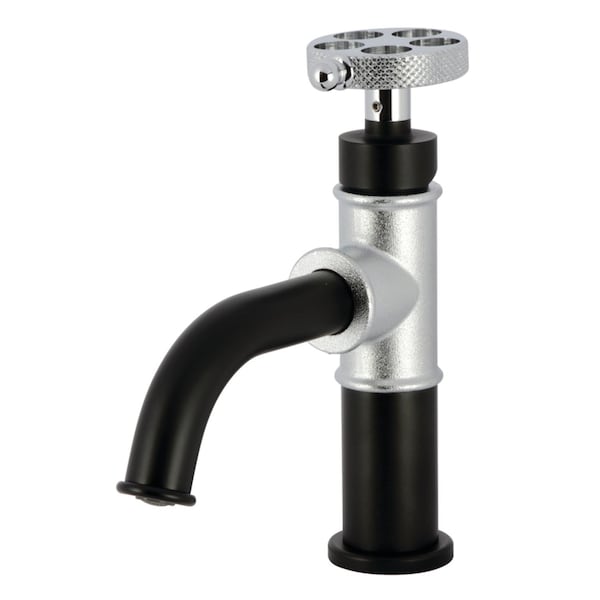 Kingston Brass One-Handle 1-Hole Bathroom Faucet with Knurled Handle and Push Pop-Up Drain KS2821RKX - main