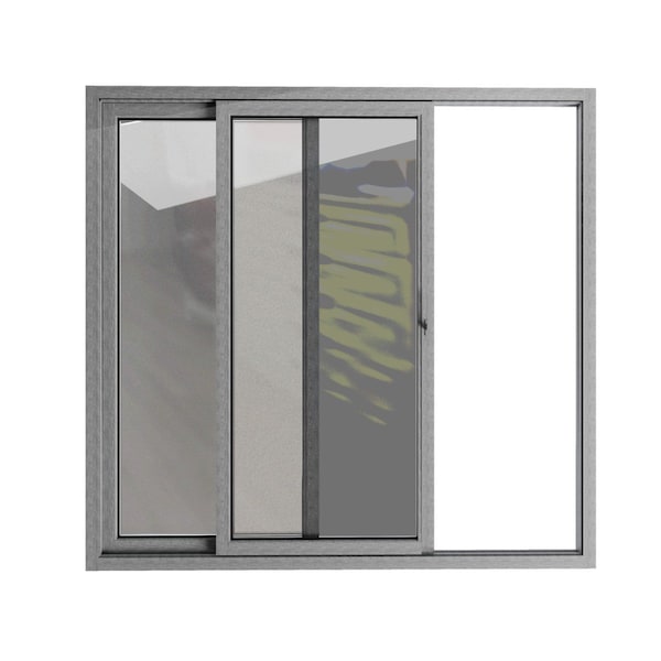 Vdomdoors Patio Exterior Metal-Plastic Sliding Doors / Patio 8166 Grey Ash 64" x 80" Right active door / Temp PATIO8166SS-6480-RH - main