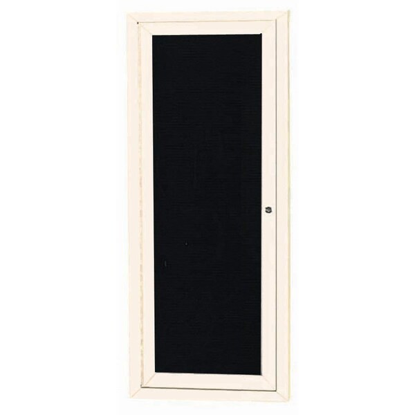 Aarco Enclosed Letter Board Directory w/ Powder Coated Ivory Aluminum Frame, 36''Hx12''W, 1 Door ADC3612IV - main