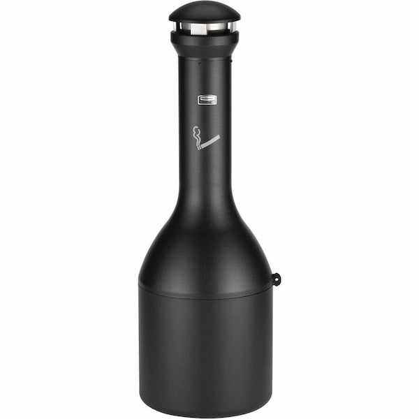 Rubbermaid Commercial Infinity Traditional Smoking Receptacle, 4.1 gal, 39" High, Black FG9W3300BLA - main