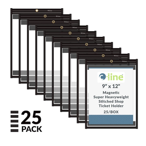 C-Line Products Shop Ticket Holders, Magnetic, 9"W, PK25 85912 - main