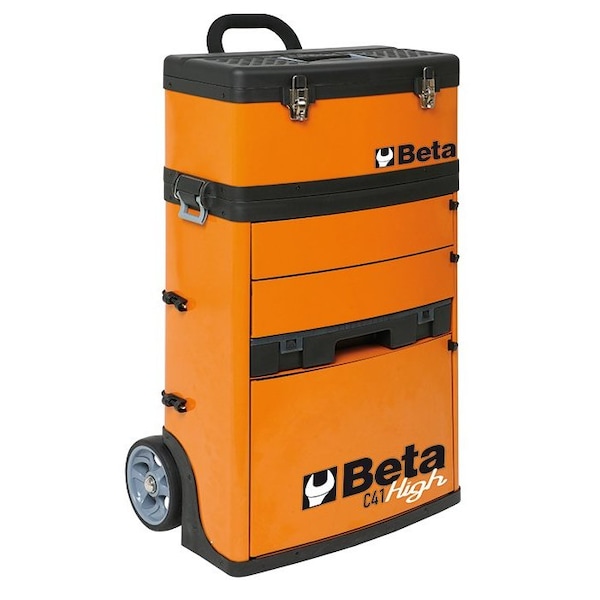 Beta C41H Tool Cart, 3 Drawer, Orange, Sheet Metal, 21 in W x 13 in D x 36 in H C41 H - main