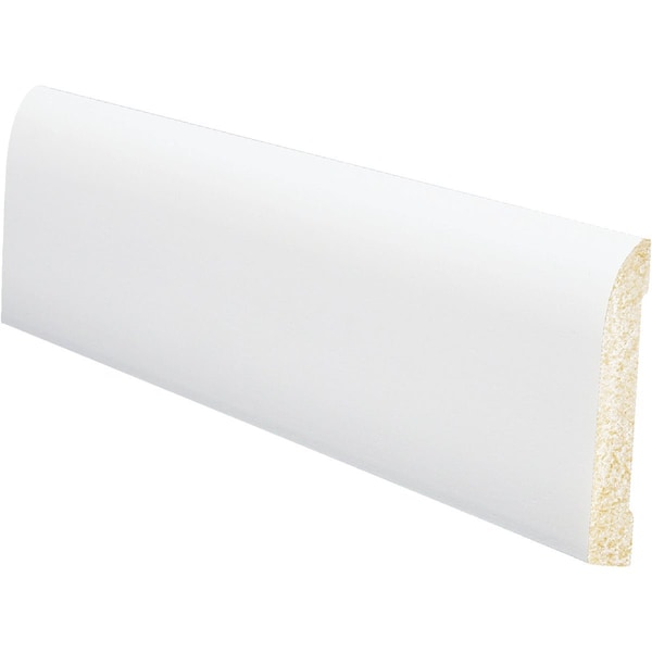 Inteplast Building Products 7/16'' W.x3-3/16'' H.x8 ' L. Crystal Wht Polystyrene Ranch Base Molding 67130800032 - main