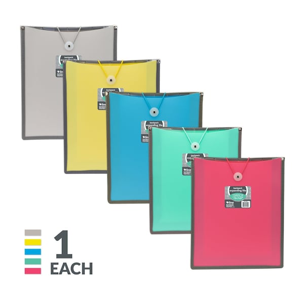 C-Line Products 8-1/2" x 11" Assorted 7-Pocket Open Top Vertical Backpack File, 1/EA, 12EA/DS 57100-DS - main