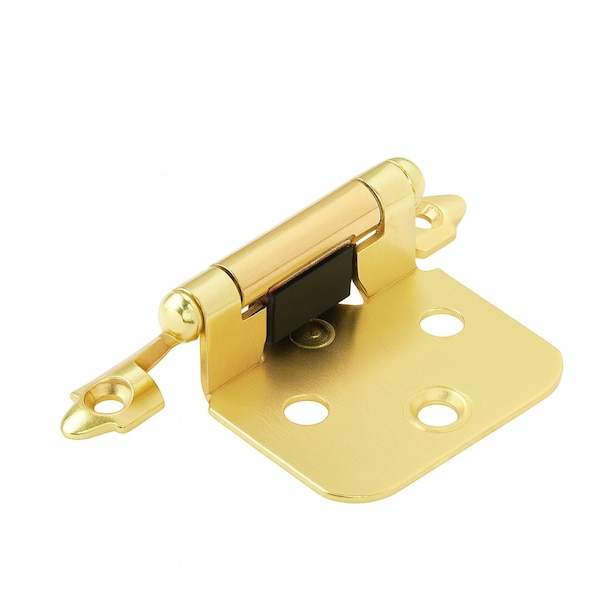 Sapphire 1-5/8 in. Partial Overlay Self-Closing Exposed No Radius Cabinet Hinge in Satin Brass - Pack of 2 SP-804407 - main