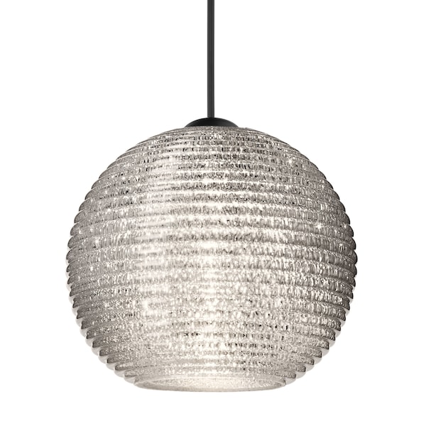 Besa Lighting Besa Kristall 6 Pendant, Glitter, Black Finish, 1x 35W MAX GY6.35 Base 1XT-4615GL-BK - main