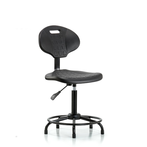 Blue Ridge Ergonomics Erie Med Bench Chair, RT, Glides, No Arms, 22" to 29-1/2" Height, Black; Blue BR-TPMBCH-RT-A0-RG - main