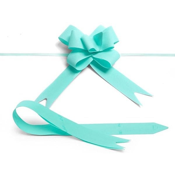 Nashville Wraps 4 Aqua Textured Poly Butterfly Pull Bows, 25PK 14TAQ - main