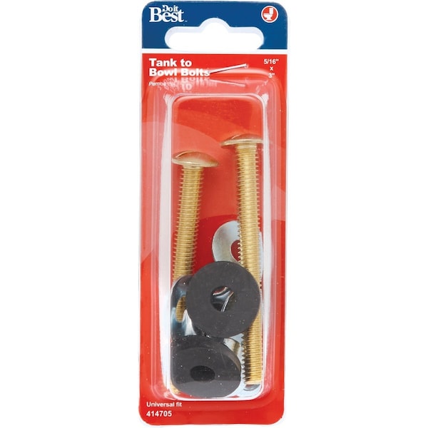 Do It Best 5/16''x3'' Brass Plated Tank Bolts, 2PK DIB835-18 - main