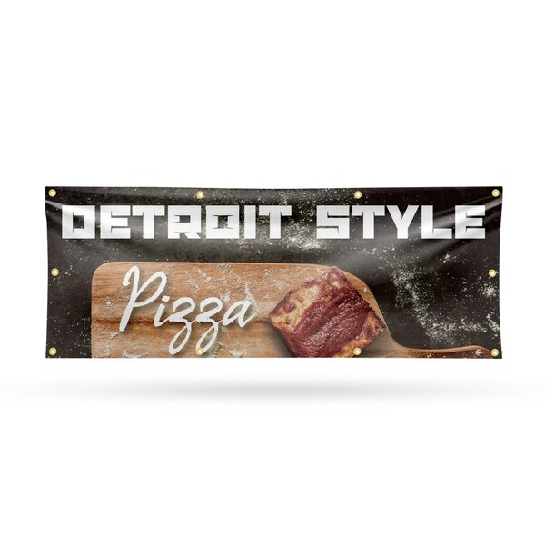 Signmission Detroit Style Pizza, 36 Inch x 96 Inch, Vinyl Banner B-96-30544 - main