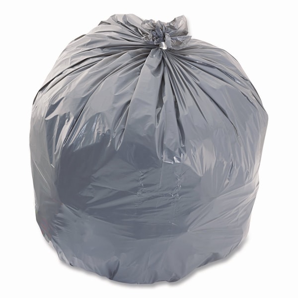 Heritage Linear Low-Density Can Liners, 45 gal, 1.1 mil, 40" x 46", Gray, Flat Pack, 125PK H8046SG - main