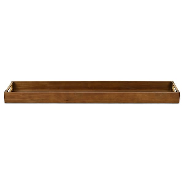 Homeroots 32in Brown Solid Wood Handmade Vanity Tray With Handles 713539 - main