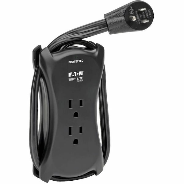 Tripp Lite Power Strip, Surge, USB, 3 5-15R, 5-15P, 1.5 ft., Black TRAVELER3USB - main