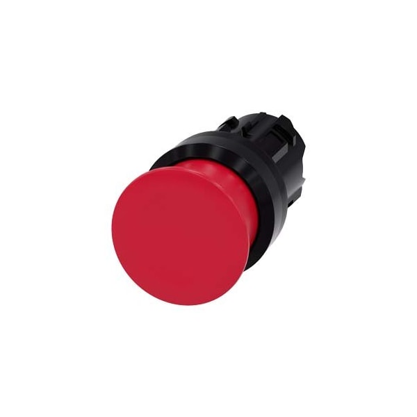 Siemens Mushroom pushbutton, 22 mm, round, plastic, red, 30 mm, momentary 3SU1000-1AD20-0AA0-ZY12 - main