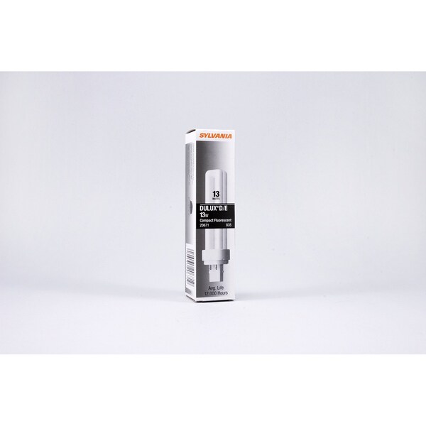 Ledvance/ Sylvania DULUX 13W double CFL w/ 4-pin base, 3500K color temp, 82 CRI, for use with electronic and dimming CF13DD/E/835/ECO/20671 - main