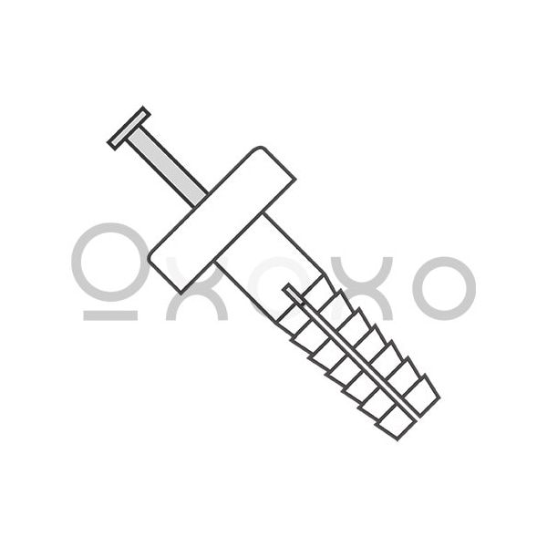 Oxoxo 10X1 Two Piece Nylon Anchor Rivet Round Head White Nylon Steel Pin, 1000PK 461712 - main