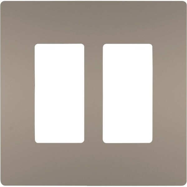 Legrand radiant Wallplate, 4.94 in L, 4.96 in W, 2 -Gang, Polycarbonate, Silver, Nickel RWP262NICC6 - main